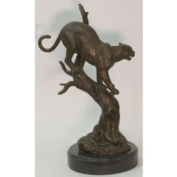Large African Mountain Lion Leopard Cougar Bronze