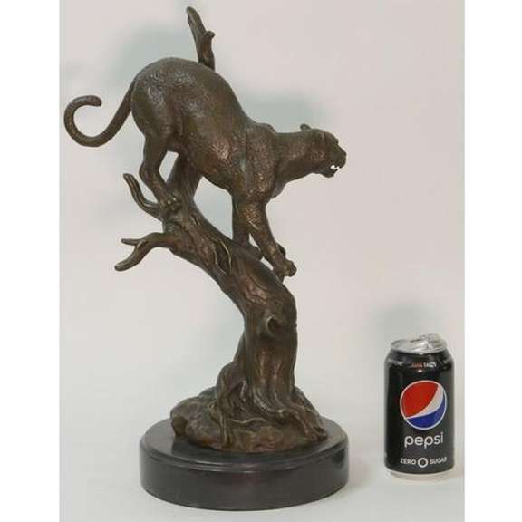 Large African Mountain Lion Leopard Cougar Bronze