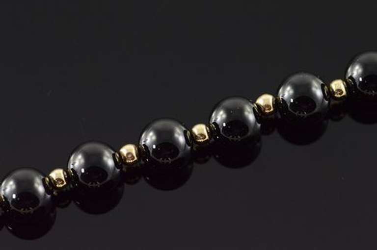 14KT Yellow Gold Onyx Bracelet
