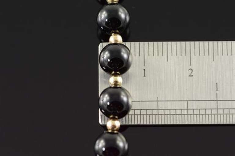 14KT Yellow Gold Onyx Bracelet