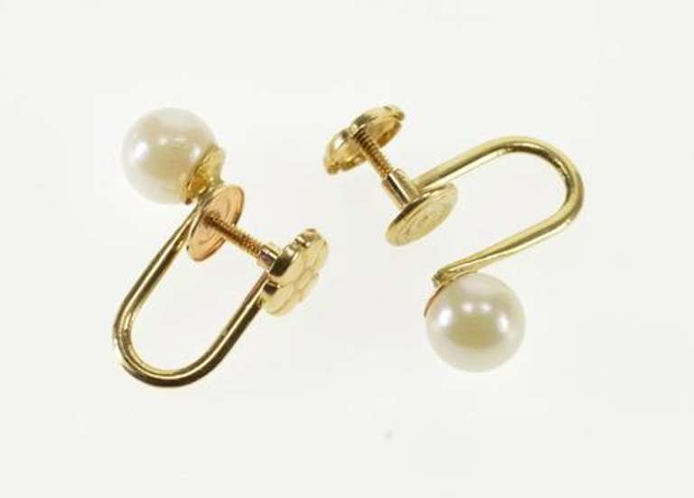 10KT Yellow Gold Pearl Earrings