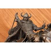 Viking Warrior on Horse Bronze Sculpture