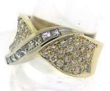Elegant Princess & RBC Diamond Crossover Ring