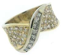 Elegant Princess & RBC Diamond Crossover Ring