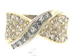 Elegant Princess & RBC Diamond Crossover Ring
