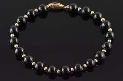 14KT Yellow Gold Onyx Bracelet