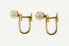 10KT Yellow Gold Pearl Earrings