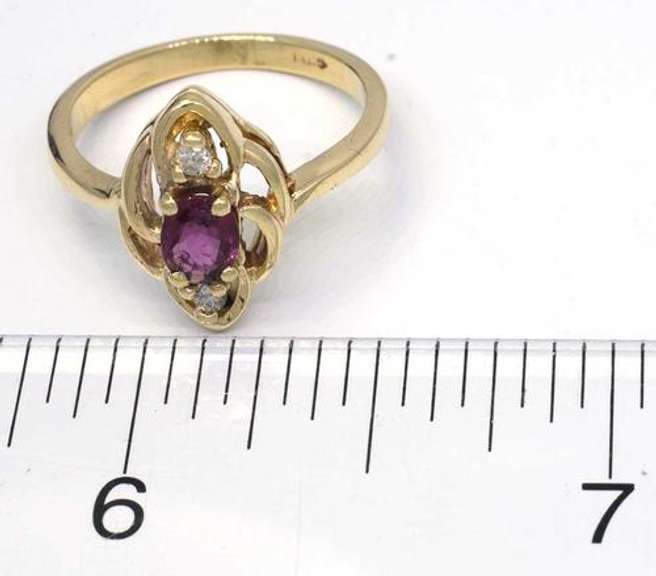 Vintage Ruby & Diamond Ring in Gold
