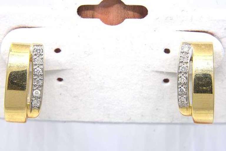 Classy Diamond Hinged Hoop Earrings