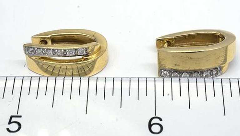 Classy Diamond Hinged Hoop Earrings