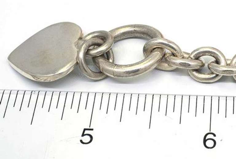 Sterling Large-Link Toggle Bracelet with Heart Charm