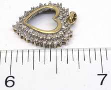 Sparkling Diamond Outline Heart Pendant
