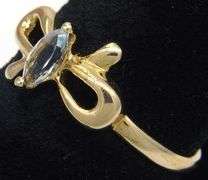 Cute Aquamarine Bow Ring in Gold