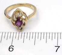 Vintage Ruby & Diamond Ring in Gold