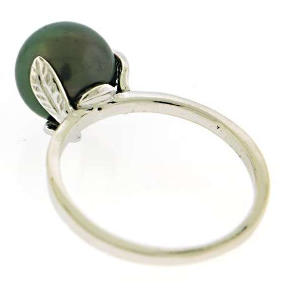 Akoya Pearl Leaf Ring