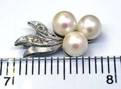 Pearl & Diamond Slide Pendant with Berry Motif
