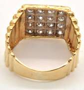 MEN'S 14KT GOLD DIAMOND RING.