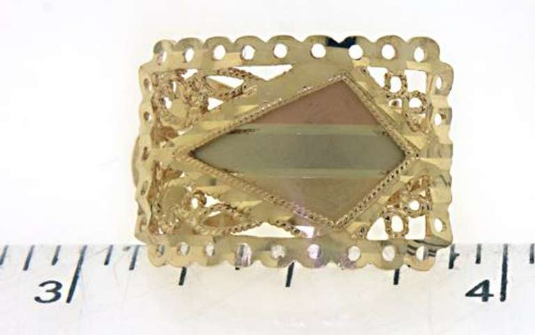 14kt Filigree 3 Tone Earrings