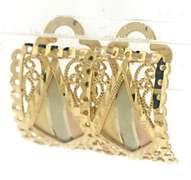 14kt Filigree 3 Tone Earrings