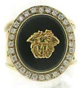 Versace Style Black Onyx & CZ Ring