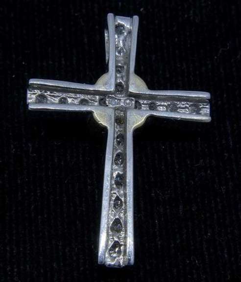 Diamond & Two-Tone Gold Cross Slide Pendant