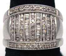 Glittering Baguette & Round Diamond Band