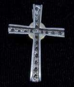 Diamond & Two-Tone Gold Cross Slide Pendant