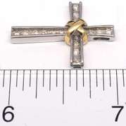 Diamond & Two-Tone Gold Cross Slide Pendant