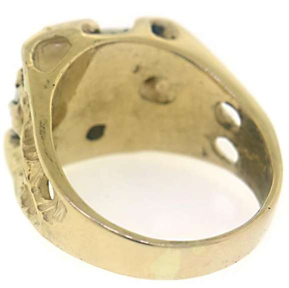 Handsome 14kt YG Gents' Diamond Cluster on Openwork Nugget Ring