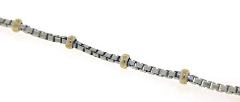 Box Chain with Bead Station Chain Bracelet