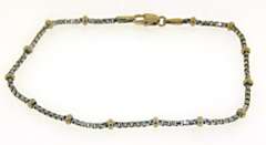 Box Chain with Bead Station Chain Bracelet