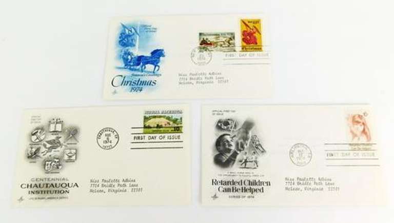 5 Official 1974 1st Day Issue Covers