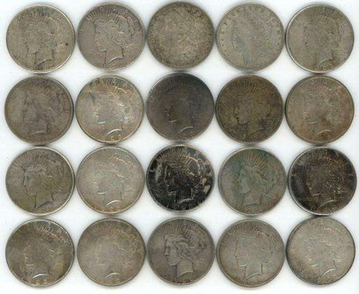 Roll of 20 assorted US Silver Dollars from the 1920's