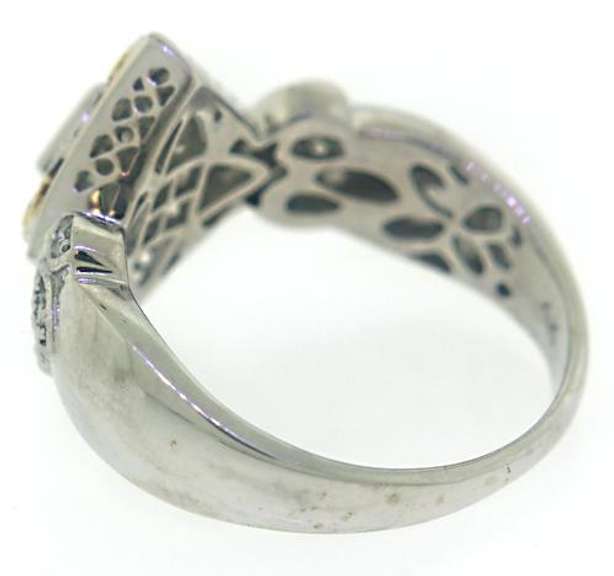 Beautiful  Invisible Set Princess & Round Brilliant Cut Flower Diamond Ring