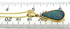 Beautiful Opal and Diamond Free Form Pendant Necklace