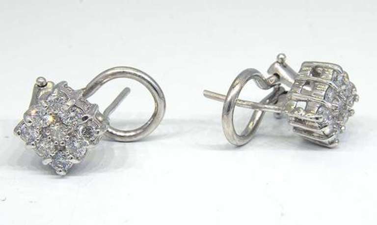 Bright 0.33CTW Diamond Cluster Earrings