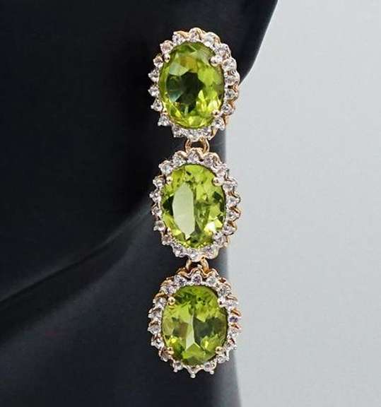 Peridot and Topaz Waterfall Sterling Silver Earrings