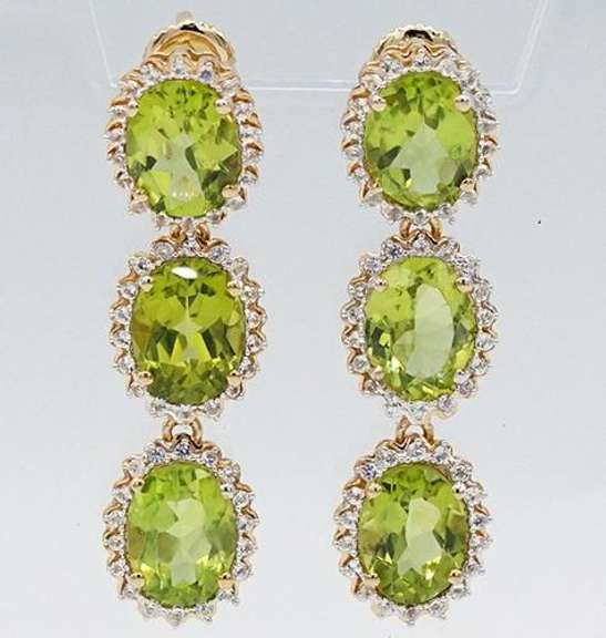 Peridot and Topaz Waterfall Sterling Silver Earrings