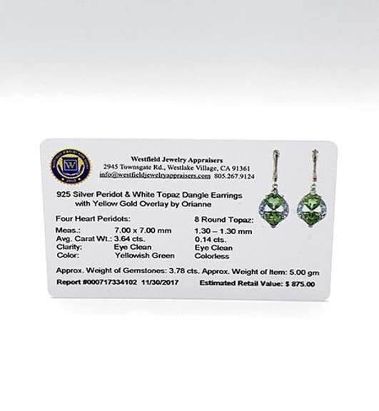 Peridot and Topaz Sterling Silver Dangle Earrings