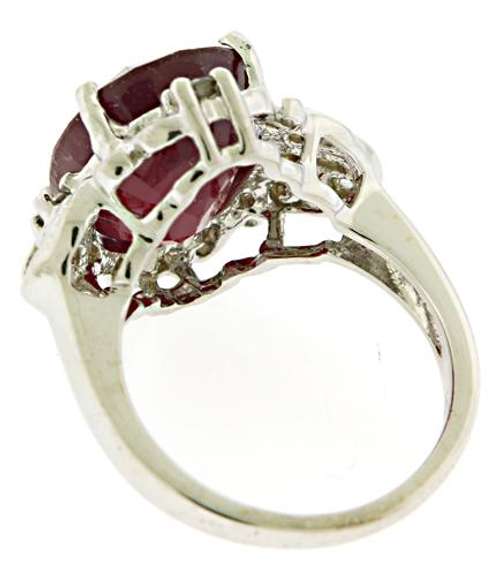 Lead Treated Ruby w Diamond Ring
