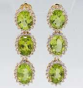 Peridot and Topaz Waterfall Sterling Silver Earrings
