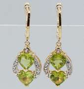 Peridot and Topaz Sterling Silver Dangle Earrings