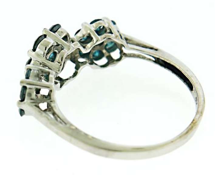 IR Teal Diamond Cluster Ring