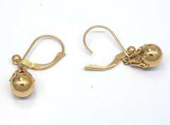 Ornate Dangling Gold Bead Earrings