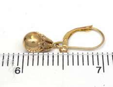 Ornate Dangling Gold Bead Earrings