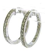 Fancy 14kt White Gold Diamond in out Hoop Earrings