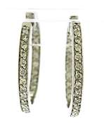Fancy 14kt White Gold Diamond in out Hoop Earrings
