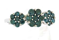 IR Teal Diamond Cluster Ring