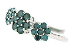 IR Teal Diamond Cluster Ring