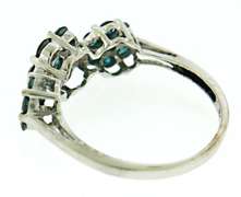 IR Teal Diamond Cluster Ring